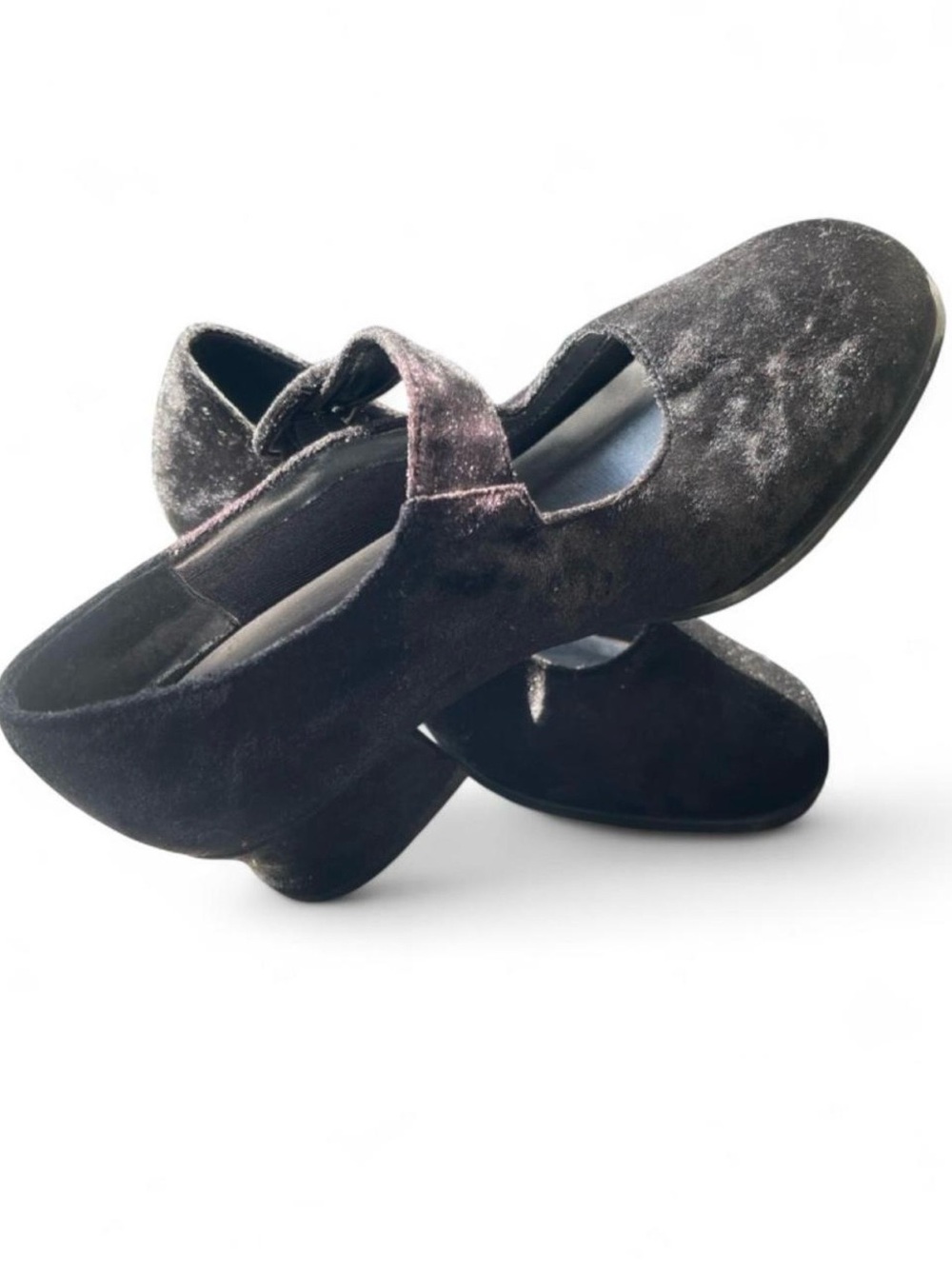 HD2 Studio Black Crushed Velvet Mary Jane Heel Size 8.5 Whimsigoth Witch